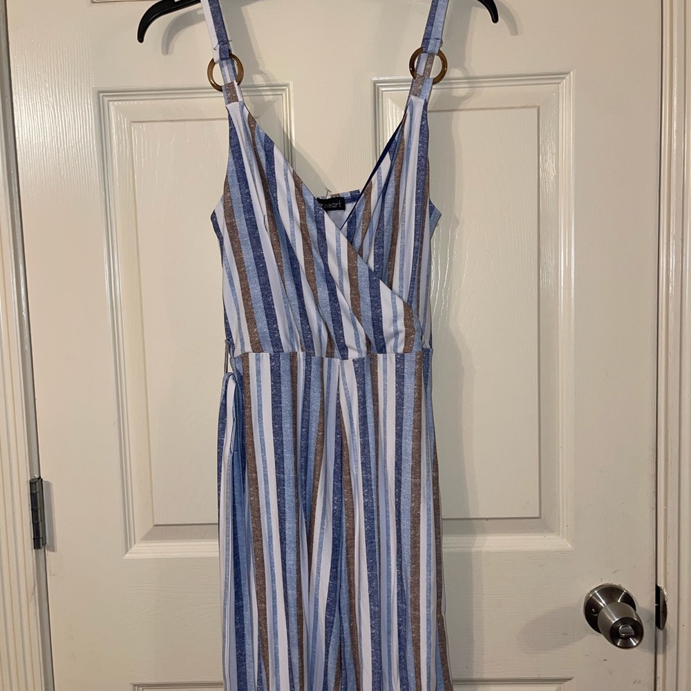 Sky blue w/stripes Jumpsuit
